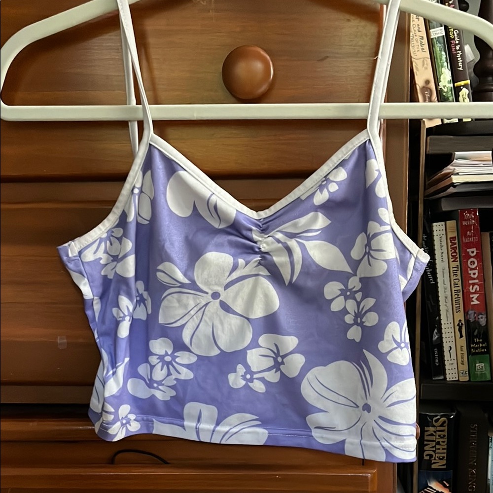 Purple and white floral summer tank top!